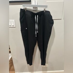 FIGS Zamora Jogger Scrub Pants Black Women Size 3XLP Style Drawstring Workwear